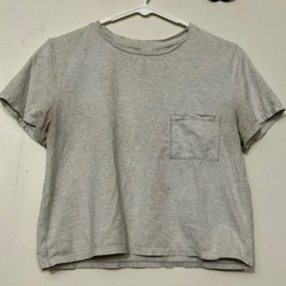 Senita Light Gray Heathered Cropped Tee (S)